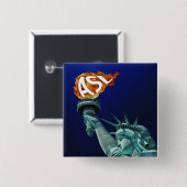 ASLは耳が聞こえないおよびヒアリングの人々を啓発します 缶バッジ (正面&裏面)