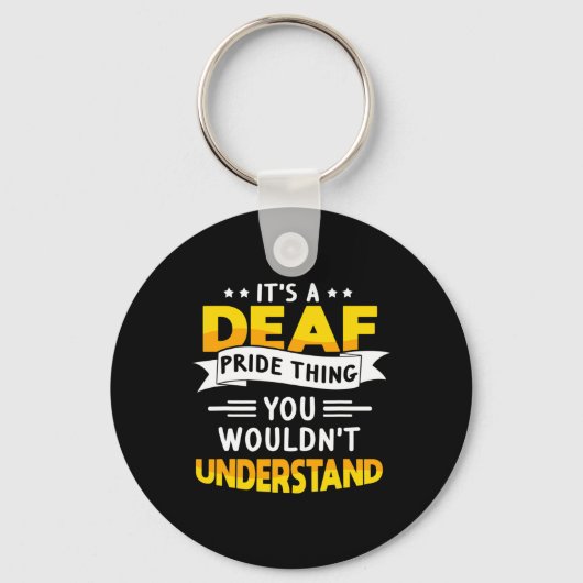 ASLろう者認識度難聴と手話 キーホルダー (正面)