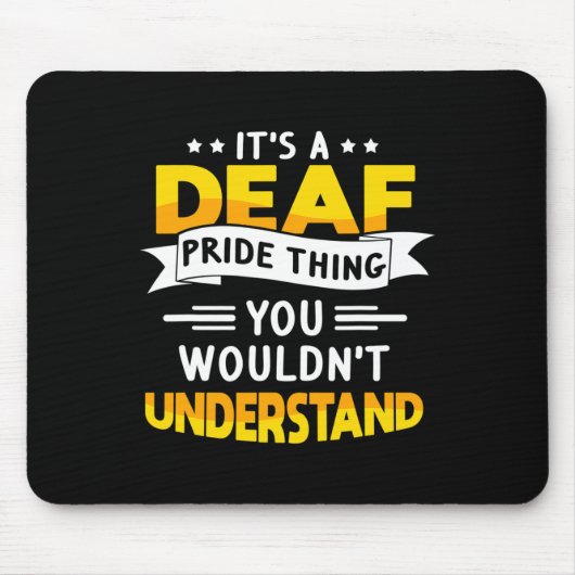 ASLろう者認識度難聴と手話 マウスパッド (正面)