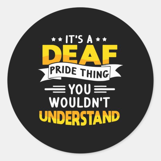 ASLろう者認識度難聴と手話 ラウンドシール (正面)