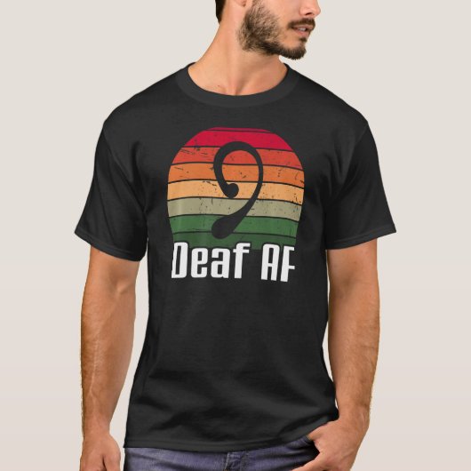 ASLろう者AF手話ろう者認識度料 Tシャツ (正面)