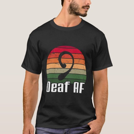 ASLろう者AF手話ろう者認識度 Tシャツ (正面)