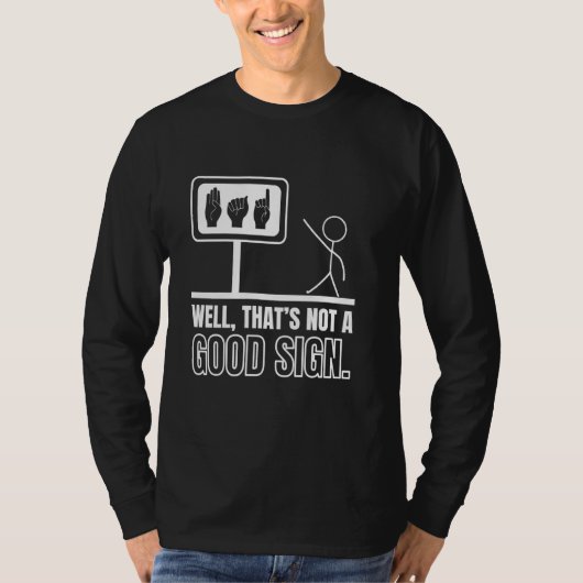 ASLアメリカおもしろい手話ろう認識度 Tシャツ (正面)