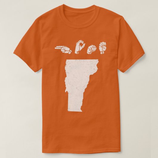 ASLアメリカンサインランゲージバーモントホームT Tシャツ (デザイン正面)