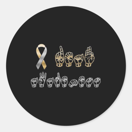 ASLアメリカ手話ろう認識度 ラウンドシール (正面)