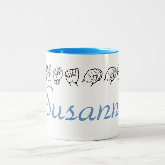 ASLアメリカ手話サザンヌ ツートーンマグカップ (中央)