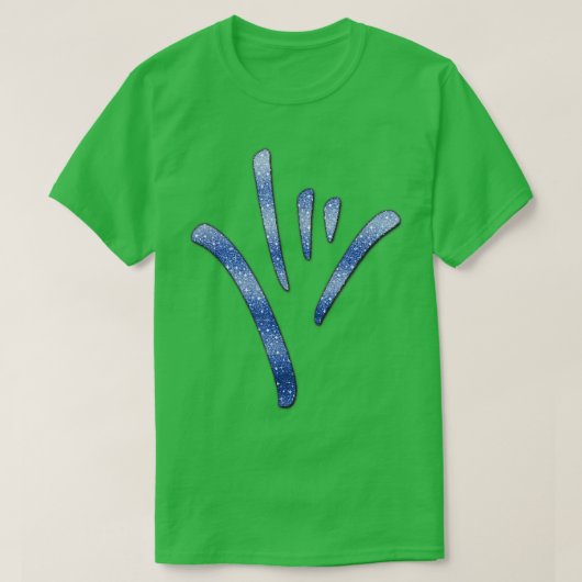 ASLアメリカ手話大好きTシャツbl Tシャツ (デザイン正面)