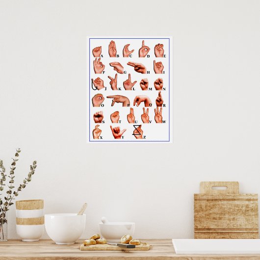 ASLアメリカ手話通訳ろうポスター ポスター (キッチン)