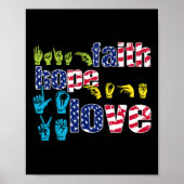 ASLアメリカ手話7月の4th信仰の希望 ポスター (正面)