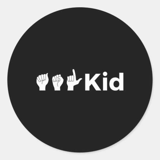 Aslアメリカ手話 ラウンドシール (正面)