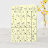 ASLアメリカ手話 AからZのアルファベットカード カード (黄色い花)