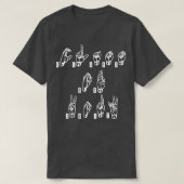 ASLアメリカ手話T Tシャツ (デザイン正面)