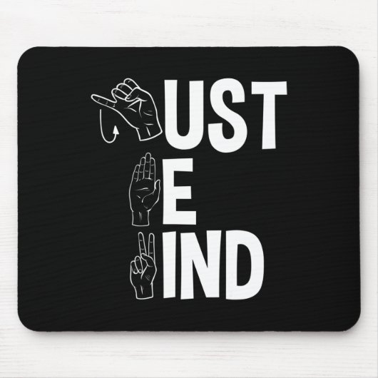 ASLアルファベットアメリカンシン言語ASL先生ジュ マウスパッド (正面)