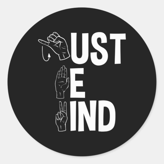 ASLアルファベットアメリカンシン言語ASL先生ジュ ラウンドシール (正面)