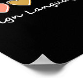 ASLアルファベットアメリカンASL先生歌い言語 ポスター (角)