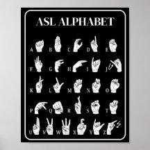 ASLアルファベットハンドサインA-Zポスター