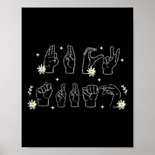 Aslアンチ切り株の手のサインおもしろいとジェスチャー ポスター