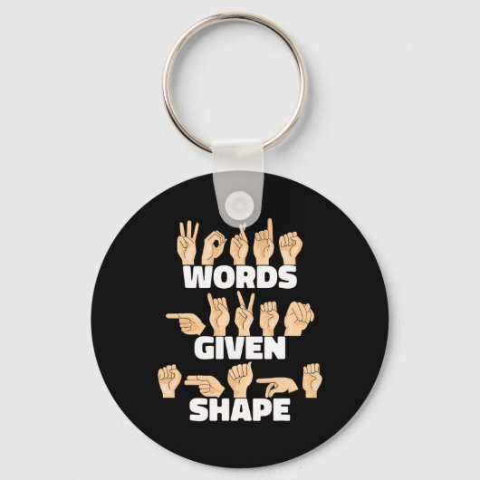 ASLア与えメリカの手話 キーホルダー (正面)