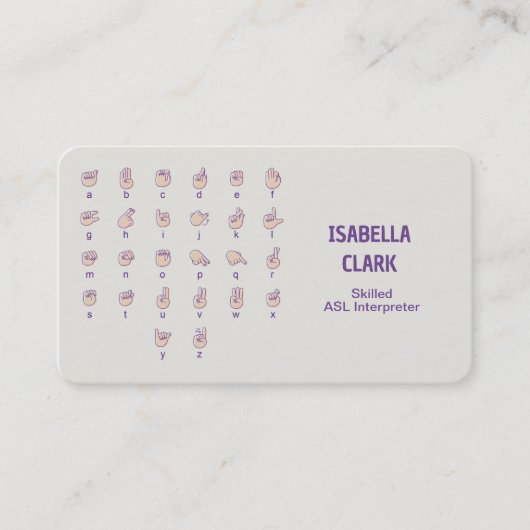 ASLインタプリタ 名刺 (正面)