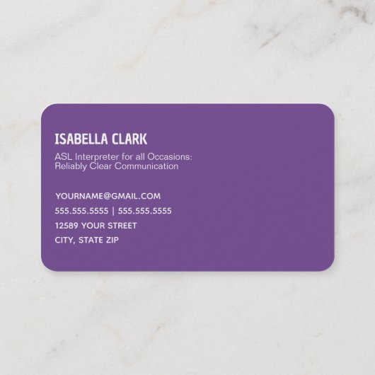 ASLインタプリタ 名刺 (裏面)