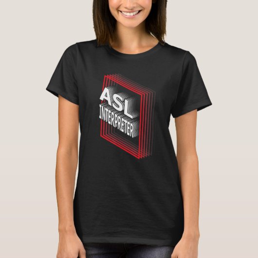 ASLインタープリタジョブタイトル評価レトロ Tシャツ (正面)