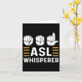 ASLウィスパラー。ASL認知ハンドサイン言語聴覚障害者 カード (黄色い花)