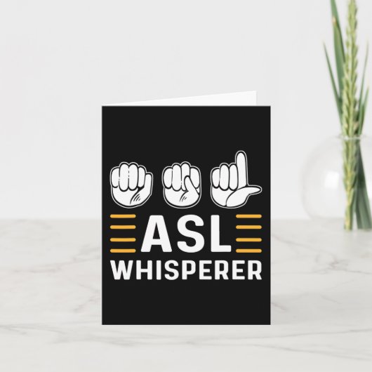 ASLウィスペラー。ASL認識度ハンドサイン言語 カード (正面)