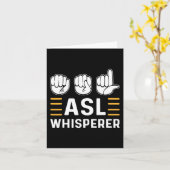 ASLウィスペラー。ASL認識度ハンドサイン言語 カード (黄色い花)