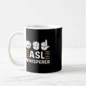ASLウィスペラー。ASL認識度ハンドサイン言語 コーヒーマグカップ (左)