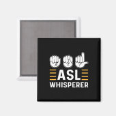 ASLウィスペラー。ASL認識度ハンドサイン言語 マグネット (正面/裏面)