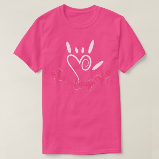 ASLクラスサイン言語ハンドバレンタインデー製品 Tシャツ (デザイン正面)
