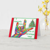 ASLクリスマス楽しむのティムで特に愛してる カード (黄色い花)