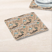 ASLコーヒーコースター スクエアペーパーコースター (アングル)