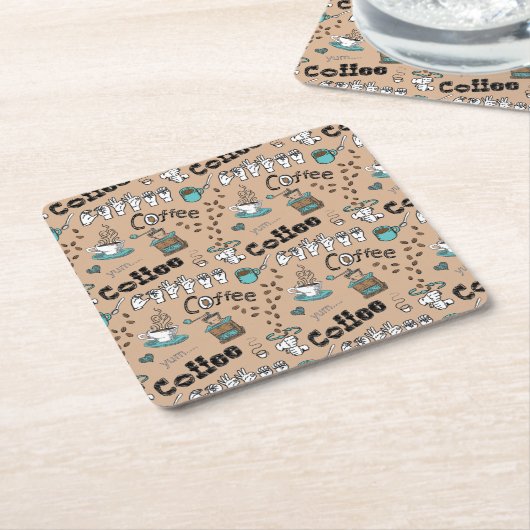 ASLコーヒーコースター スクエアペーパーコースター (アングル)