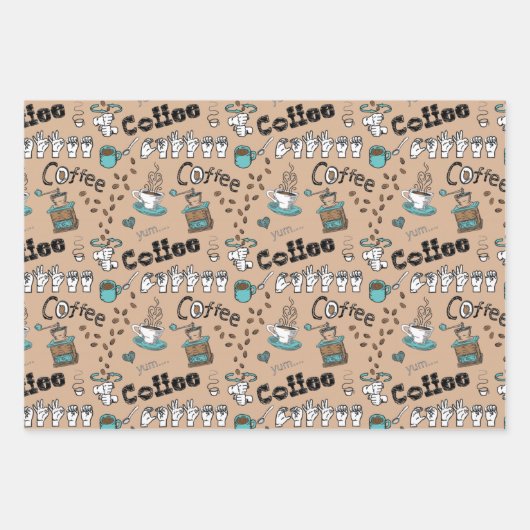 ASLコーヒー&ティーラッピングペーパー ラッピングペーパーシート (正面)