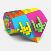 ASLサイン言語ピクセルラブネックポップ・アートのタイ ネクタイ (ロール)