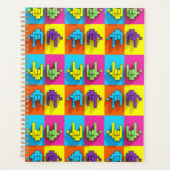 ASLサイン言語ピクセルラブポップ・アートのプランナー プランナー手帳 (正面)