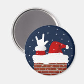 ASLサンタクリスマスマグネットのハンドシェイプが大好き マグネット (正面/裏面)