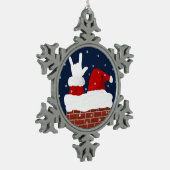 ASLサンタクリスマス装飾ILY LAVE YOU ILY IN ASL スノーフレークピューターオーナメント (左)