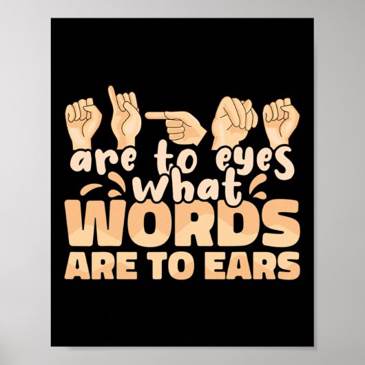 ASLシンボルや象徴は目に何の単語は耳にサインする ポスター (正面)