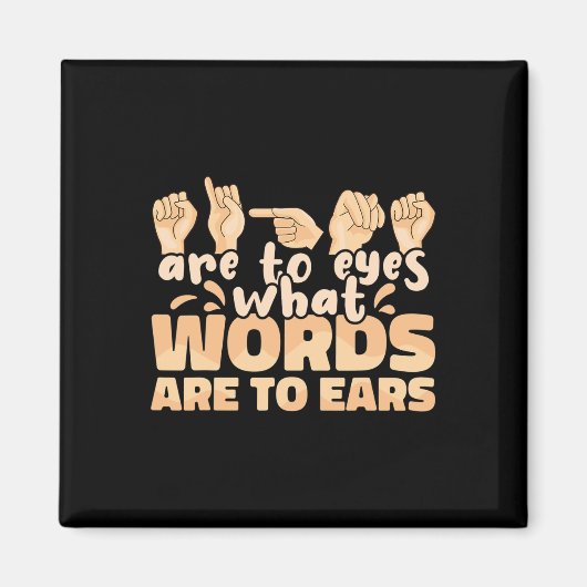 ASLシンボルや象徴は目に何の単語は耳にサインする マグネット (正面)