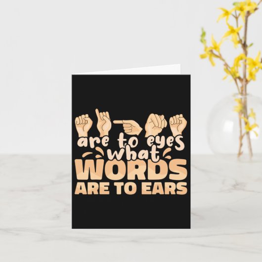 Aslシンボルや象徴は目に耳に何の単語がサインする カード (黄色い花)