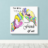 ASLテキサス州は友人を意味 キャンバスプリント (インサイチュ (ウッドフロア))