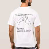 ASLデザイン - 指のルール Tシャツ (裏面)