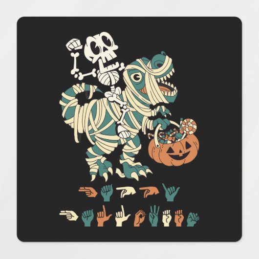 ASLハッピーハローウィンII – かわいいシーズン不気味 ラベル (デザイン1)
