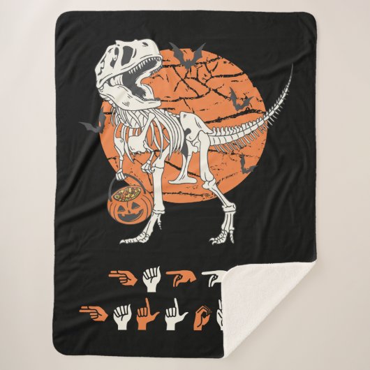 ASLハッピーハローウィンIII – かわいいシ不気味ーズ シェルパブランケット (正面)