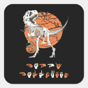 ASLハッピーハローウィンIII – かわいいシ不気味ーズ スクエアシール