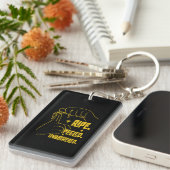 ASLバナナデザイン – 熟、皮むき、無気力 キーホルダー (正面右)