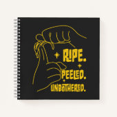 ASLバナナデザイン – 熟、皮むき、無気力 ノートブック (正面)