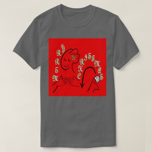ASLメリークリスマス Tシャツ (デザイン正面)